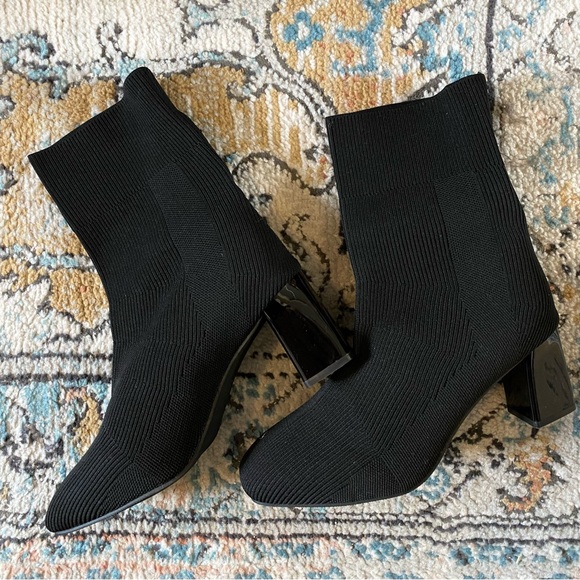 Block Heel Knit Sock Boots NWOT - Picture 3 of 11
